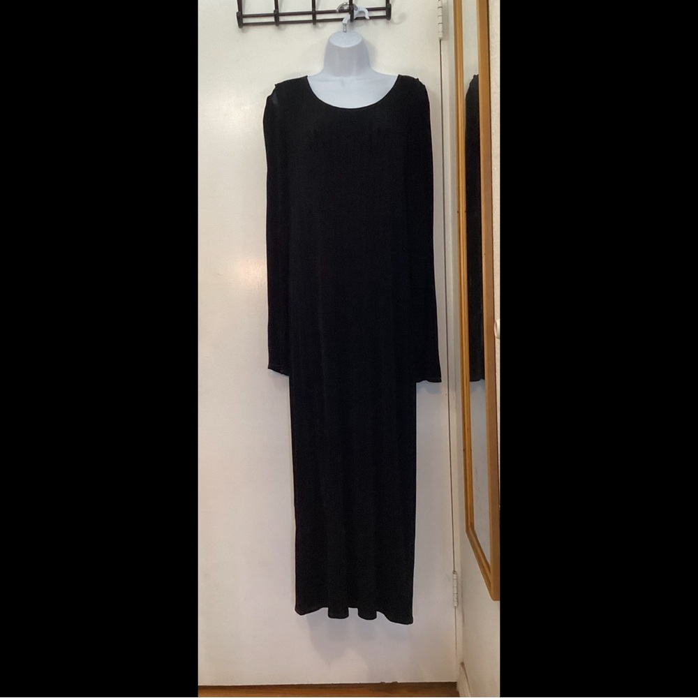 Vintage Carol Little Long Sleeve Black Maxi Dress